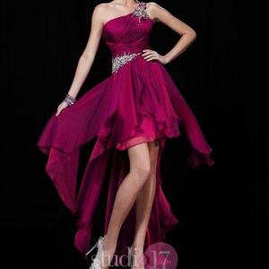 Evening prom class dress high low